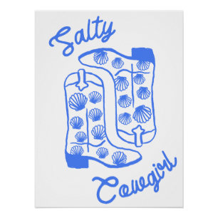 Zout Cowgirl Poster - Bold Westerne muurkunst Perfect Poster