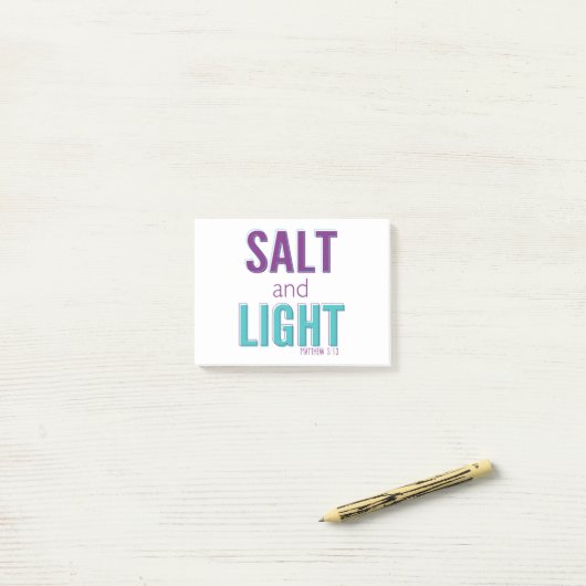 Zout en licht - Matthew 5:13 tealpurple Post-it® Notes (Op bureau)