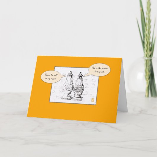 Zout en peper op Sinaasappel Vlirty Romantic Kaart (Voorkant)