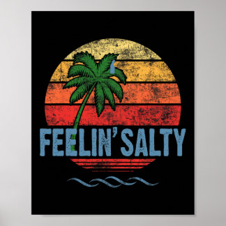 Zout Gevoel Eiland Vakantie Surfen Palm Retro B Poster