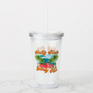 Zout haar, zanderige tenen Tropical Truck & Beac Acryl Drinkbeker