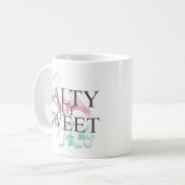 "Zout maar zoet" Flamingo Koffiemok (Voorkant links)