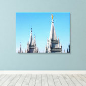 zout meer tempel angel moroni lds mormon canvas afdruk (Insitu (Houten vloer))