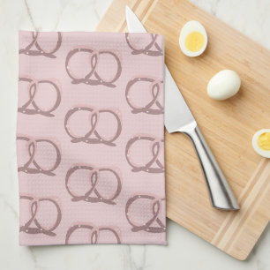 Zout Patroon Roze Keukendoek Gedraaide Pretzel Theedoek