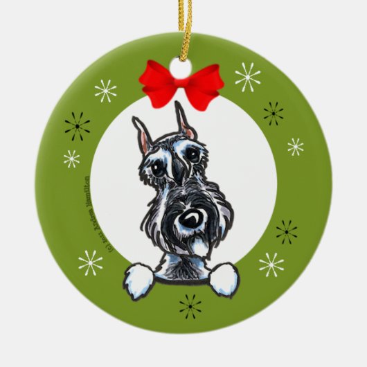 Zout Pepper Schnauzer-kerstkerst Keramisch Ornament (Voorkant)