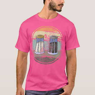 Zout shaker en peper retro zout liefhebber peper l t-shirt