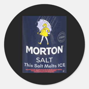 Zout smelt ijs morton zout meisje met paraplu ronde sticker