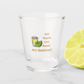 Zout, Tequila, Limoen, Herhaal op een Shot Glas