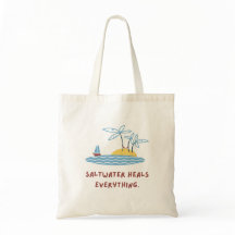 "Zout water geneest alles" Canvas tas