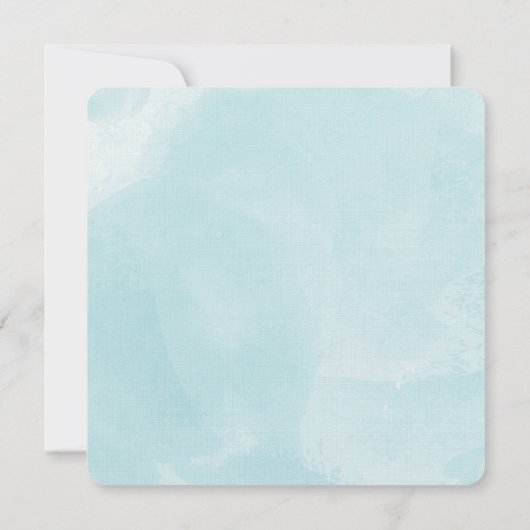 Zoute Blauwe Waterverf Bruiloft Kaart (Achterkant)
