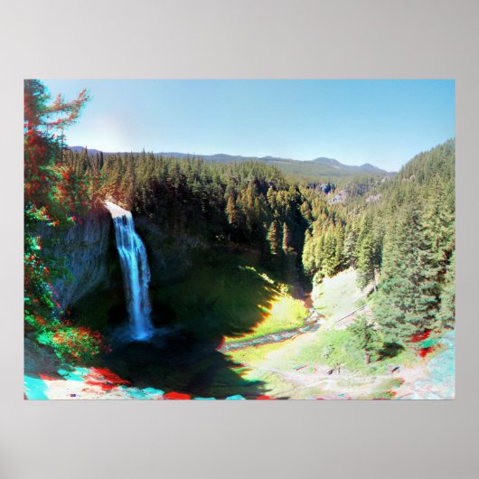 Zoute Creek-Herfsten, Oregon 3D Anaglyph-Poster Poster (Voorkant)