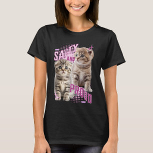 Zoute en trotse Schotse Fold kitten Y2K kat Aesth T-shirt
