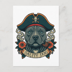 Zoute Hond Pitbull Briefkaart