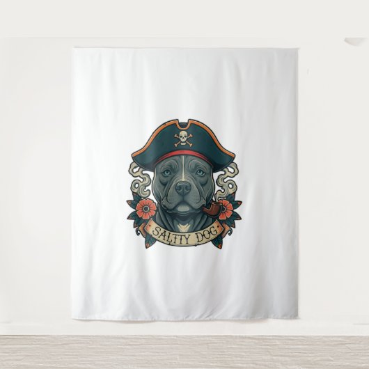Zoute hond Pitbull Wandkleed (Voorkant)