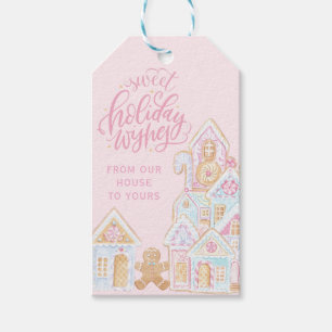 Zoute Kerstwensen Pastel Kerstbrood Cadeaulabel