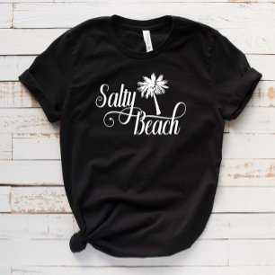 Zoute strand grappige zomer palmboom t-shirt