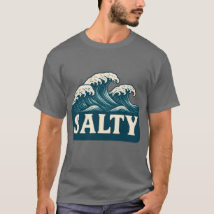 Zoute Turquoise Blauwe Surf Strandgolven Kustlev T-shirt