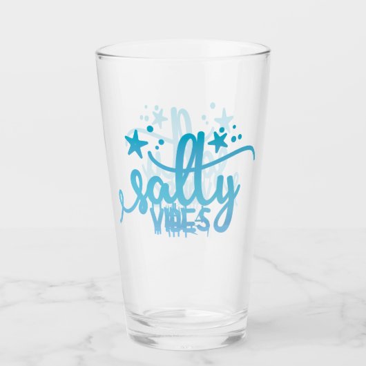 Zoute Vibes Ocean Beach Pint Glass Glas (Voorkant)