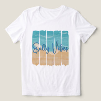 Zoute Vibes Tropisch Strand Kustlijn Oceaan Golven Tri-Blend Shirt