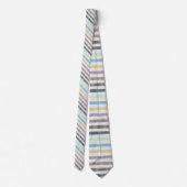Zoute waterverf pastel strepen op wolkenwit stropdas (Achterkant)