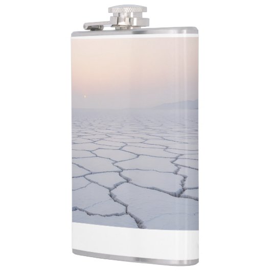 Zoutflats bij zonsopgang: etherisch minimalistisch heupfles (Links)