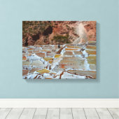 Zoutpannen van Maras, Peru Canvas Afdruk (Insitu (Houten vloer))