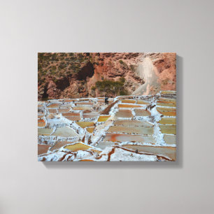 Zoutpannen van Maras, Peru Canvas Afdruk