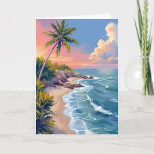 Zoutwater Droomdag   Oceaan Kust Aquarel Zee Kaart
