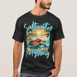 Zoutwater Geneest Alles Zeeschildpad Tropisch T-shirt