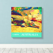 Zoutwater krokodil reptiel Australië reiskunst Canvas Afdruk (Insitu (Houten vloer))