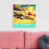 Zoutwater krokodil reptiel Australië reiskunst Canvas Afdruk (Insitu (Woonkamer))