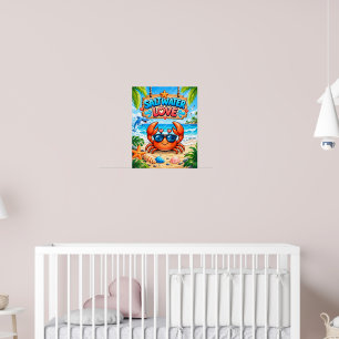 Zoutwater Liefde Strand Muur Kunst Print