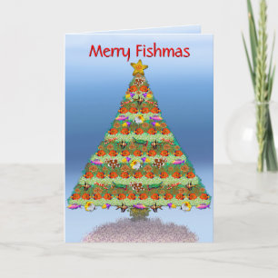 Zoutwater Reef Aquarium Vis Kerst Kaart