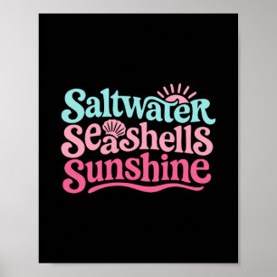Zoutwater Schelpen Zonneschijn Hawaii Strand Zomer Poster