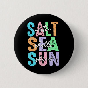 Zoutwater Schelpen Zonneschijn Zomer Vakantie Stra Ronde Button 5,7 Cm