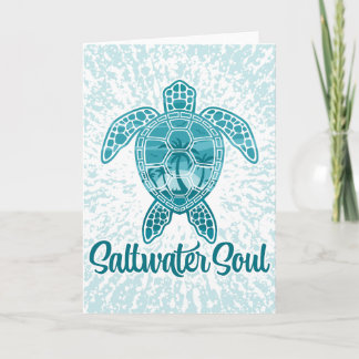 Zoutwater Soul Tropisch Zee Schildpad met Palmbome Kaart