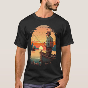 Zoutwater Vissersreis Visser Vissen Bij Zonsonderg T-shirt