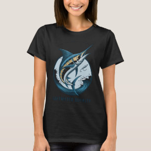 Zoutwaterkoninklijkheid: Blauwe en Gouden Majestei T-shirt
