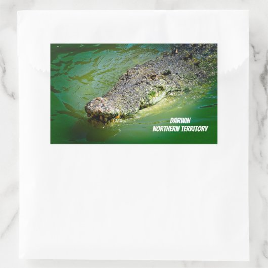 Zoutwaterkrokodil uit Darwin Rechthoekige Sticker (Tas)