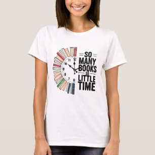 Zoveel boeken zo weinig tijd - kleurrijk klokboek t-shirt
