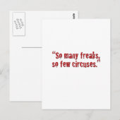 "Zoveel freaks... Briefkaart (Voorkant / Achterkant)
