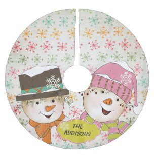 Zoveel Snowflakes Snowmen Feestdagen Boom Skirt Kerstboom Rok