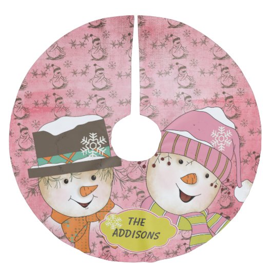 Zoveel Snowmen Feestdagen boomrokken Kerstboom Rok (Voorkant)