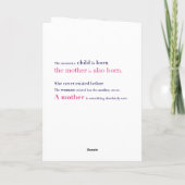 Zowel Moederdag Kaart (adoptie of geboortemoeder) (Achterkant)