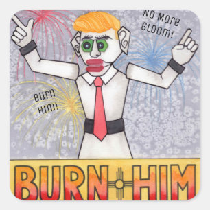 Zozobra Père Noël Fe, NM Gloom Away ! Stickers Feu