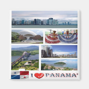 zPA002 PANAMA I Love, Mosaic, America, Fridge Magneet