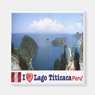 zPE012 LAKE TITICACA I Love, Peru, Fridge Magneet