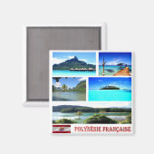 zPF005 FRANS POLYNESIA, Oceanië, Fridge Magneet (Voorkant / Achterkant)