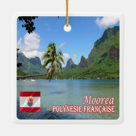 zPF013 COOK BAY, MOOREA, Frans-Polynesië, Keramisch Ornament (Achterkant)