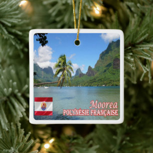 zPF013 COOK BAY, MOOREA, Frans-Polynesië, Keramisch Ornament